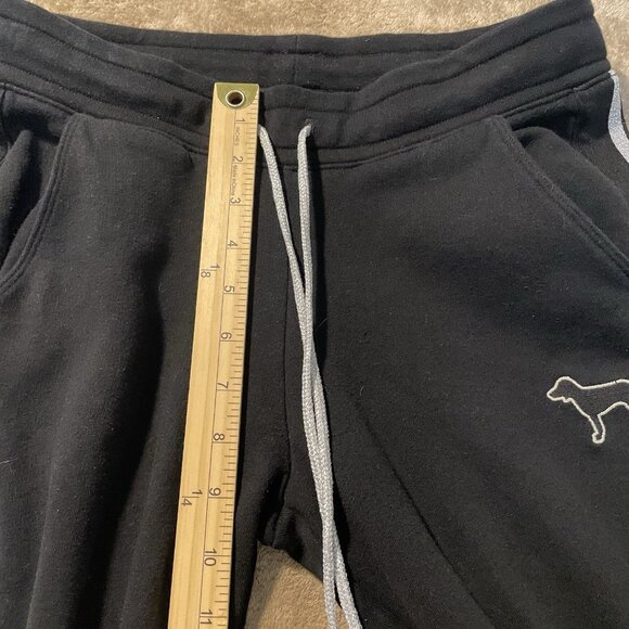 Victorias Secret PINK Pants Womens Sz S Flower Embroidered Black Joggers Mid Ris - Picture 7 of 8